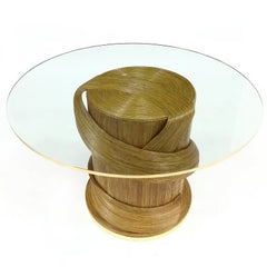 Italian Rattan Glass Top Center Table