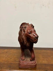 19th Century French Red Painted Zinc Striding Lion