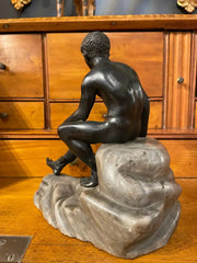 19th Century Italian Grand Tour Bronze and Marble of Mercury