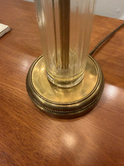 A pair of Murano glass lamps with bronze bases