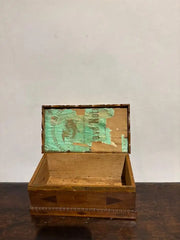 19th Century Folk Art Box with Inlaid Hearts