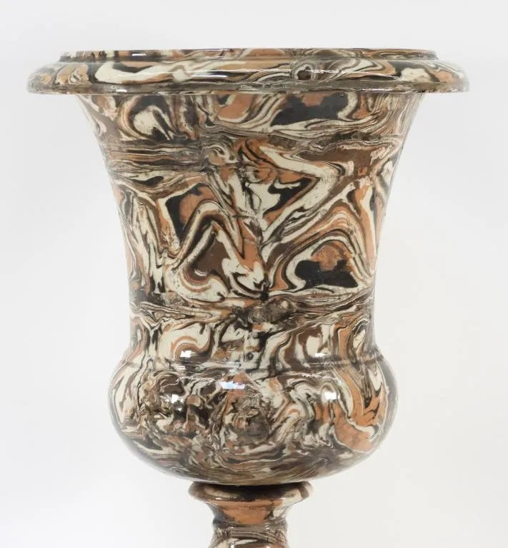Late 19th Century English Agateware Ceramic Urn