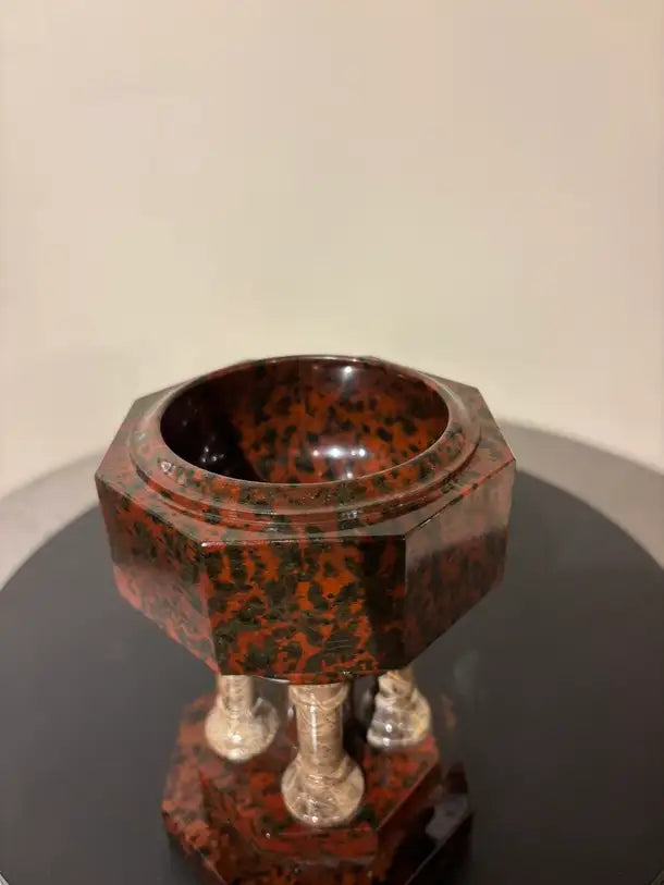 19th Century Italian Hardstone Urn Miniature Font Signed and Dated 1834