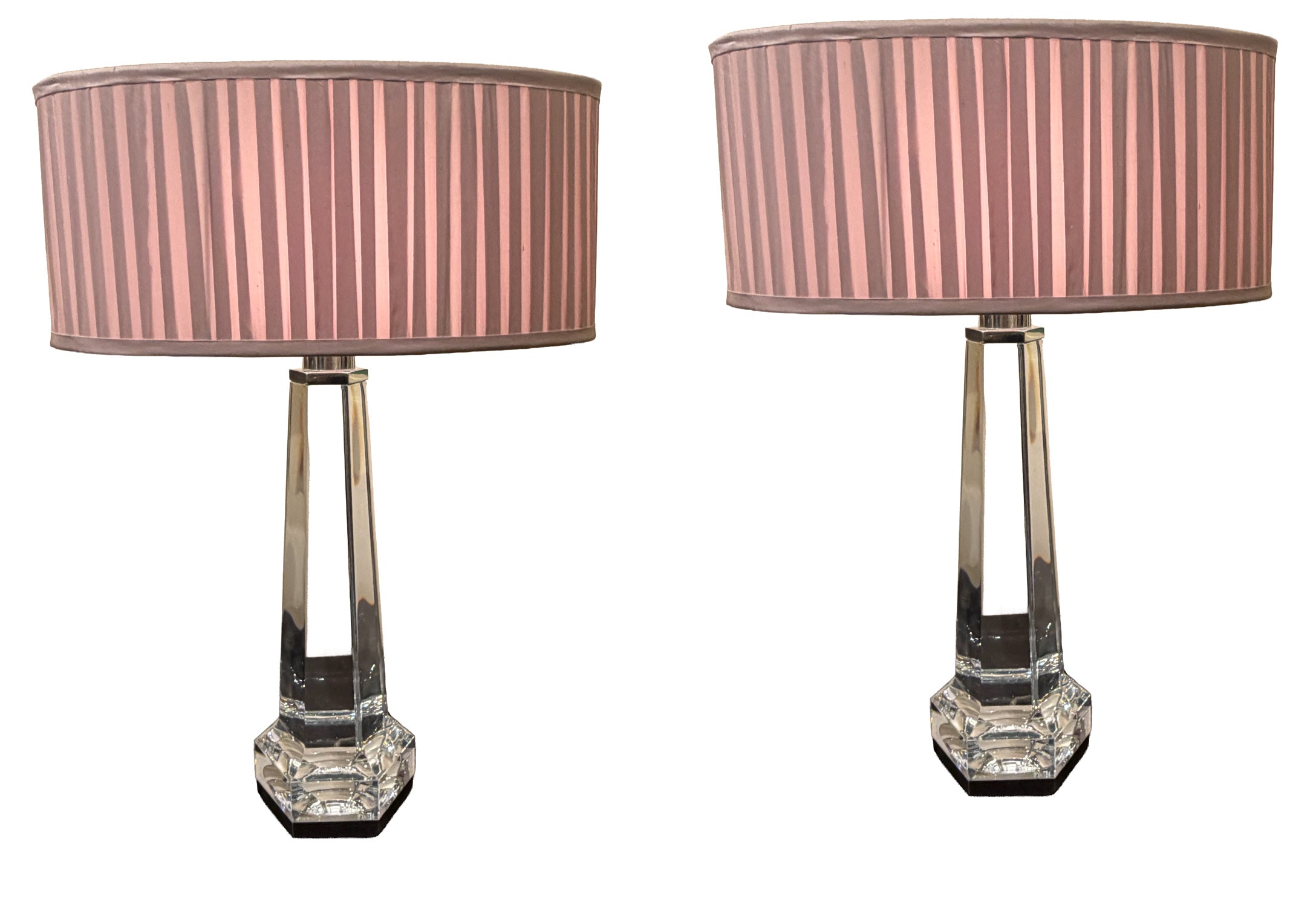 Pair of Baccarat 'Krysta' French Crystal Table Lamps