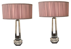 Pair of Baccarat 'Krysta' French Crystal Table Lamps