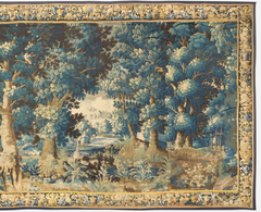 French Aubusson verdure tapestry, hand-woven wool and cotton