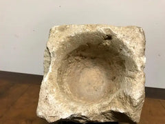 Cypriot Byzantine Limestone Mortar with Craved Abstract Decoration