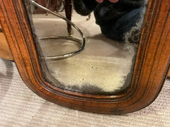 17th Century English Walnut Mirror with Original Glass, Small Scale