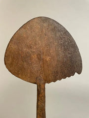 Pair of African Iron Bandaka Hoe Currency, Mounted on Custom Steel Bases