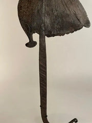 Pair of African Iron Bandaka Hoe Currency, Mounted on Custom Steel Bases