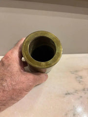 Italian Agate Hard Stone Round Box with Lid and Brass Mounts