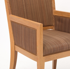 Set of Ten Upholstered Oak Dining Chairs In The Manner of Jean Michele Frank