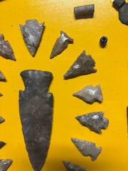 Arrowhead Collection, Eastern Woodlands Indians Artifacts, Stone, Copper, Bone