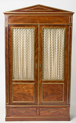 Pair of Empire Brass-Mounted Mahogany Cabinets