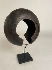 Pair of Mounted Copper Ankle Bracelets, Currency Pieces, Mbole People, Congo