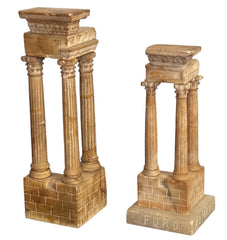 Set of Two Grand Tour Roman Ruins Marble Models