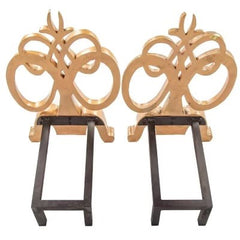 Pair of French Gilt Andirons