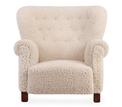 Fritz Hansen Model 1518 Easy Chair in Lambs Wool Upholstery