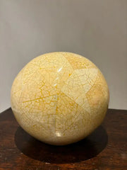 Set of Three Lacquered Tessellated Egg Shell Spheres, Mid 20th Century