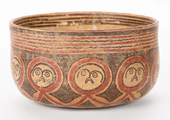 Pre-Columbian Mayan Polychrome Pottery Bowl