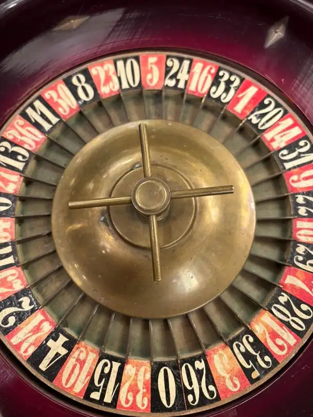 19th Century Continental Roulette Wheel with Lacquered Finish