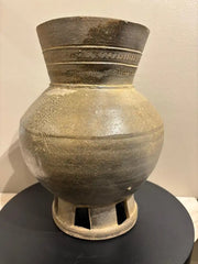 Korean Earthenware Pedestal Vessel, Three Kingdoms Period, 57 BC - 668 AD