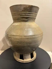 Korean Earthenware Pedestal Vessel, Three Kingdoms Period, 57 BC - 668 AD