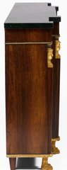 Regency Brass-Inlaid Rosewood Breakfront Credenza With Marble Top