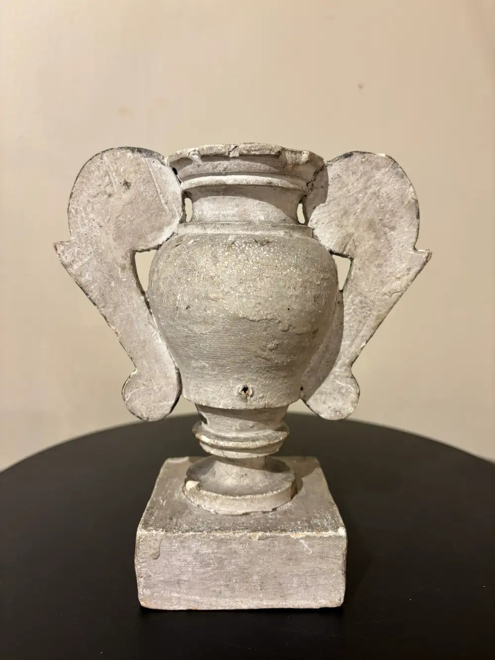 Pair 18th Italian Century Carved Silver Gilt Two Handled Urns