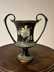 Ancient Greek Style Hand Painted Kantharos, Drinking Cup with High Handles