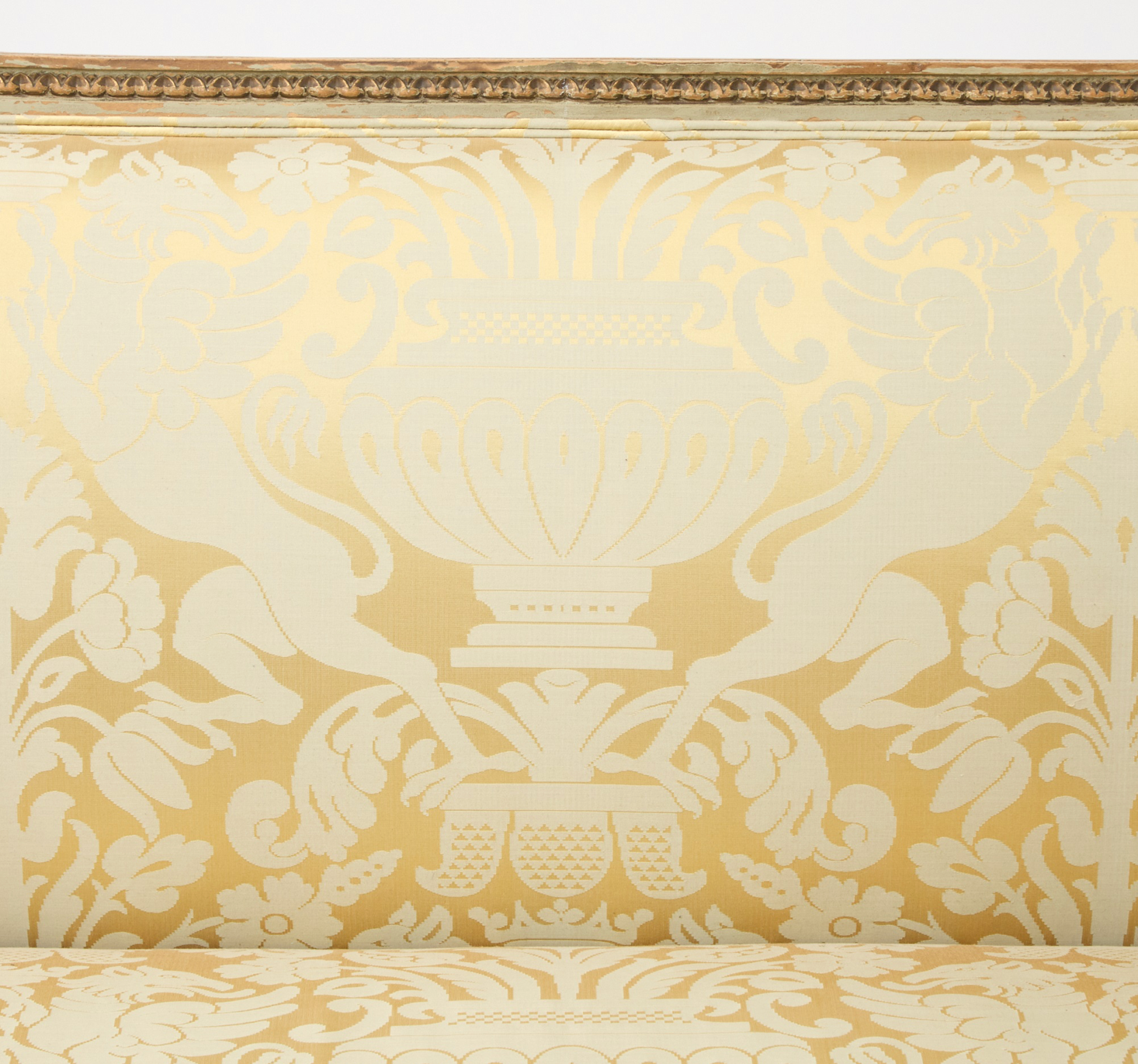 Louis XVI Upholstered Painted and Parcel Giltwood Settee