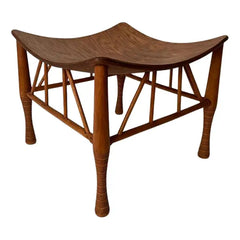 19th Century Bentwood Thebes Stool with Larkin Company Label