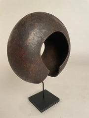 Pair of Mounted Copper Ankle Bracelets, Currency Pieces, Mbole People, Congo