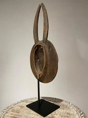 African Goli Style Tribal Mask Mounted on a Custom Steel Base