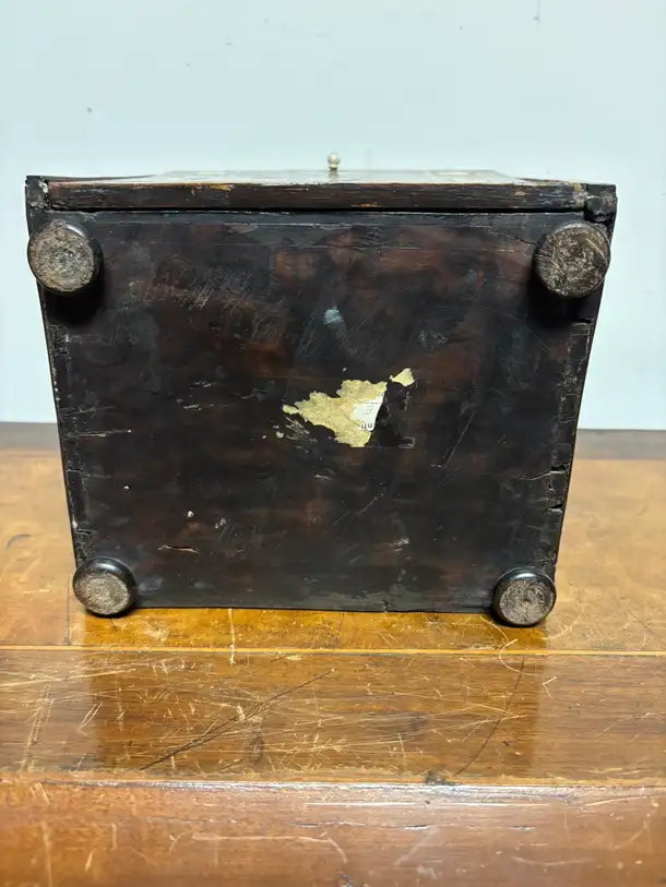 17th Century Dutch Baroque Rosewood Chest with Etched Bone Inlay