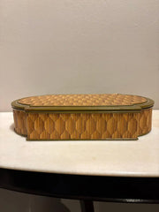 Anglo Indian Diamond Pattern Straw Work Box