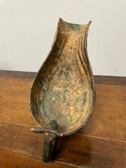 Chinese Archaic Style Gilt Bronze and Verdigris Vessel