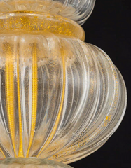 Barovier & Toso Gold-Flecked Glass Chandelier