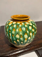 Chinese Tang Dynasty Sancai Glazed Ceramic Jar