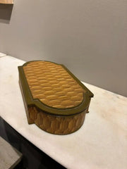 Anglo Indian Diamond Pattern Straw Work Box