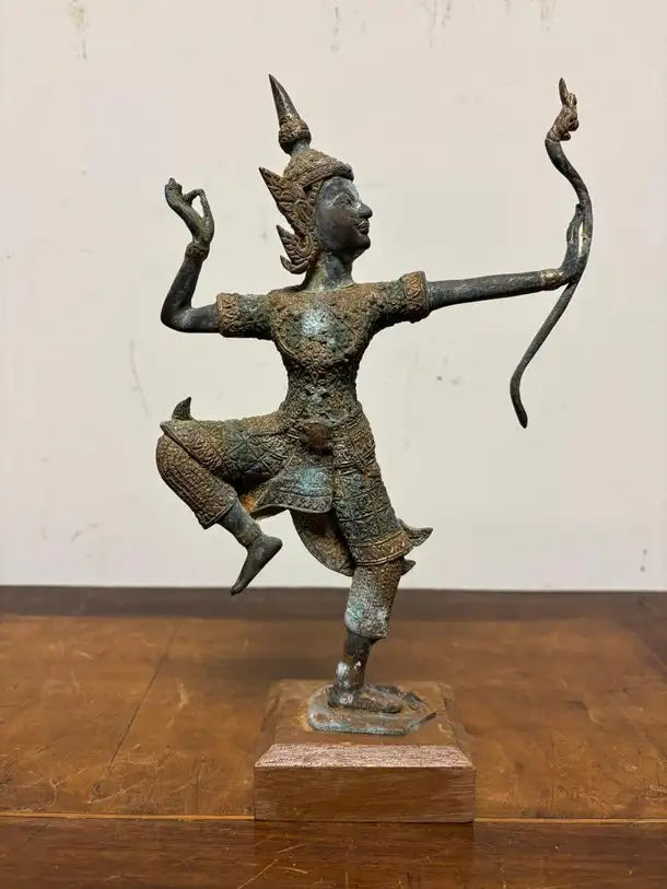 Mid 20th Century Thai Bronze of Rama as an Archer