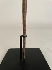 African Iron Spear-Form Currency Mounted on a Custom Steel Base