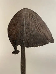 Pair of African Iron Bandaka Hoe Currency, Mounted on Custom Steel Bases
