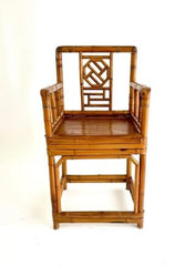 Pair of Chinese Early 20th Century Bamboo Armchairs