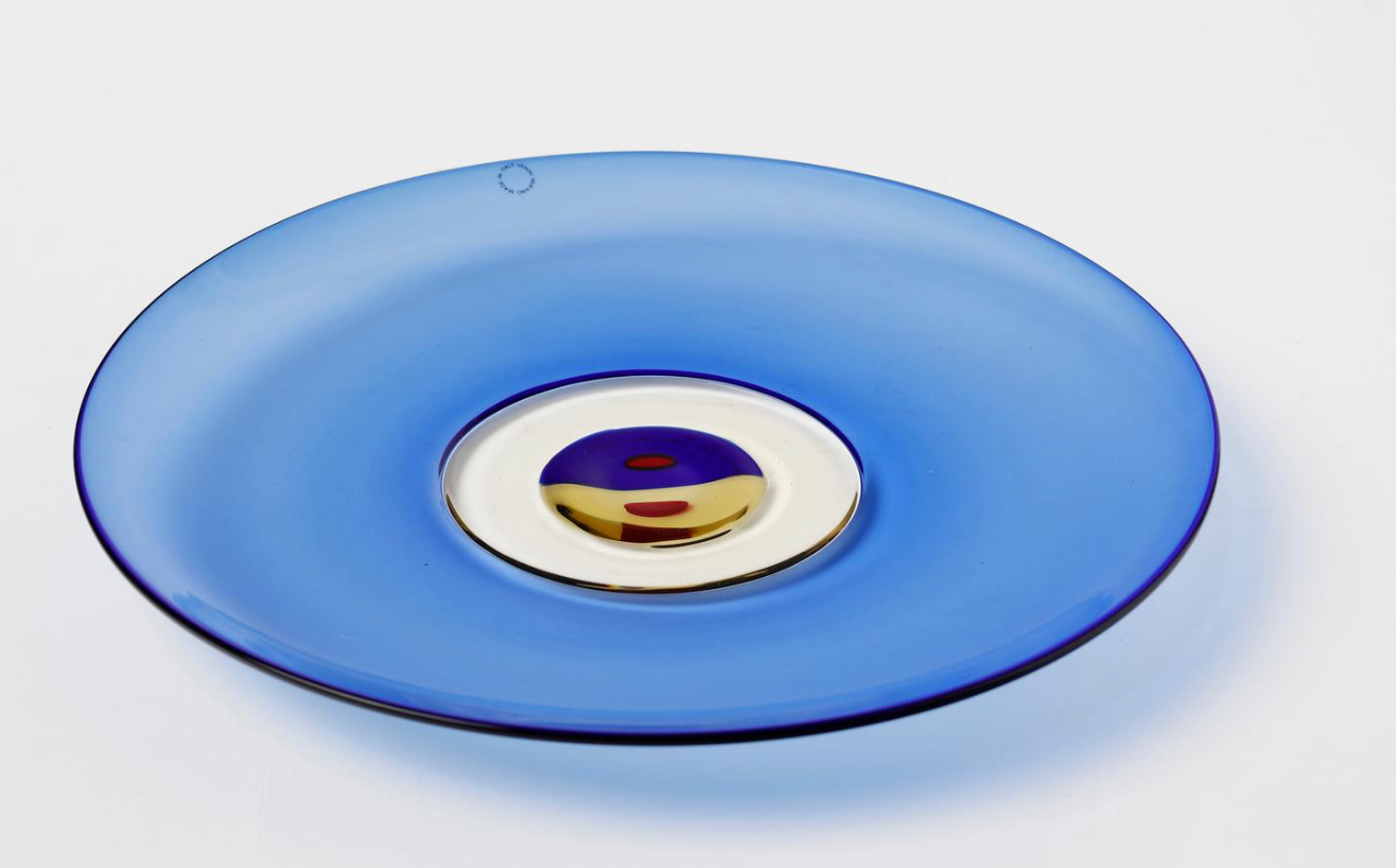 Tapio Wirkkala for Venini Murano Glass Plate on Stand