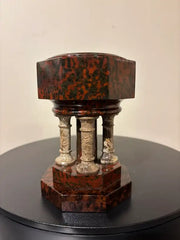 19th Century Italian Hardstone Urn Miniature Font Signed and Dated 1834