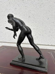 Grand Tour Bronze of a Nude Wrestler after the Roman Original from Herculaneum