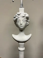 Pair Painted Plaster Table Lamps After Alberto Giacometti, "Tete de Femme"