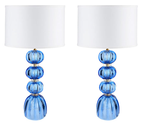 A Pair of hand blown Murano lamps by Alberto Dona