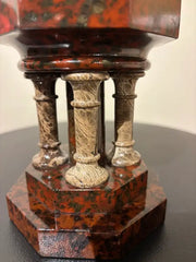 19th Century Italian Hardstone Urn Miniature Font Signed and Dated 1834